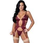 Kira Burgundy Kiss Two Piece Set Burgundy Large Extra Large Lingerie Sets